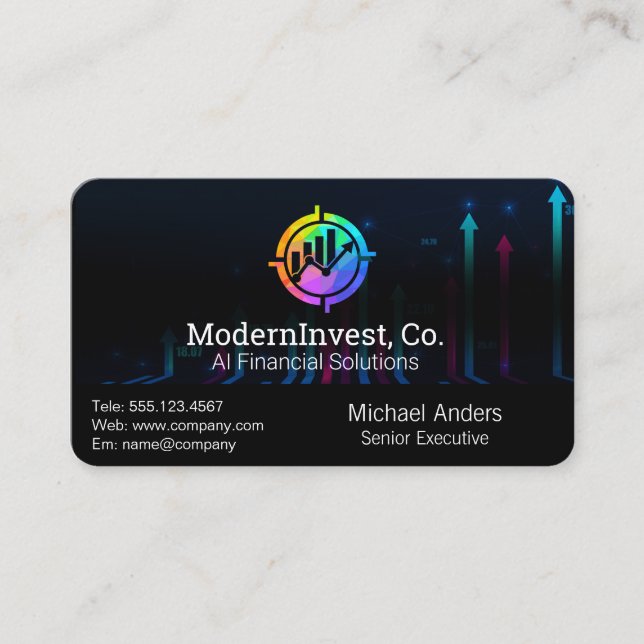 Financial Tech | AI | Growth Chart Business Card (Front)