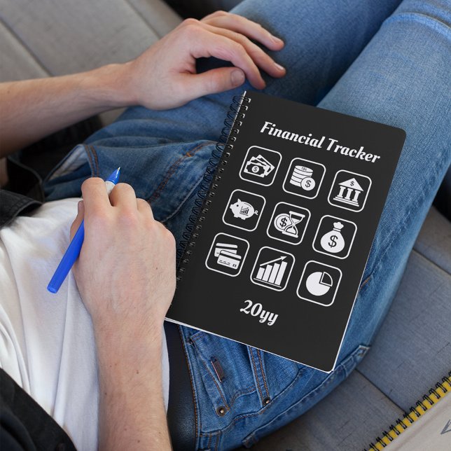 Financial Tracker White and Black Notebook (Creator Uploaded)