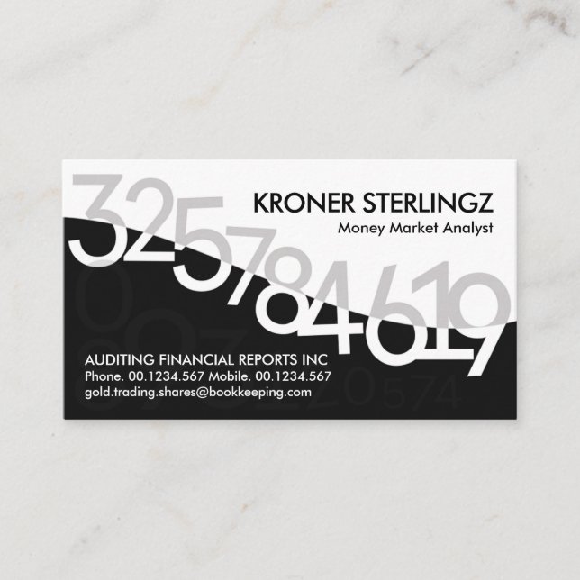 Financial Wave Numbers Trading Business Card (Front)