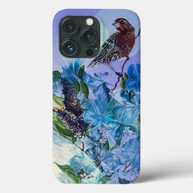 Finch and Flowers iPhone Case (Back)