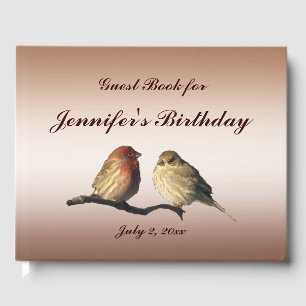 Finch Birds Birthday Party Guest Book