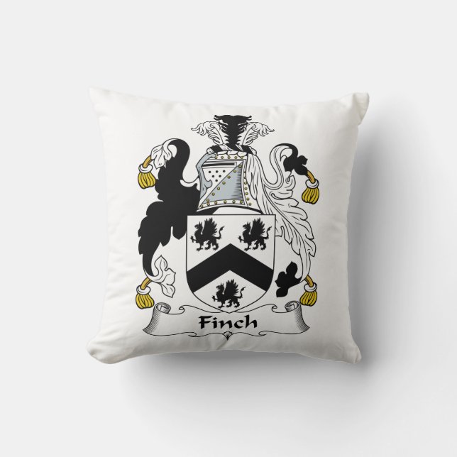 Finch Family Crest Cushion (Front)