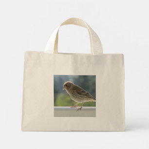 Finch in the Morning Sun. Mini Tote Bag
