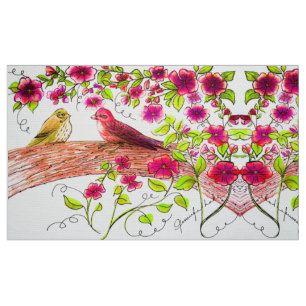 Finches in Spring Fabric