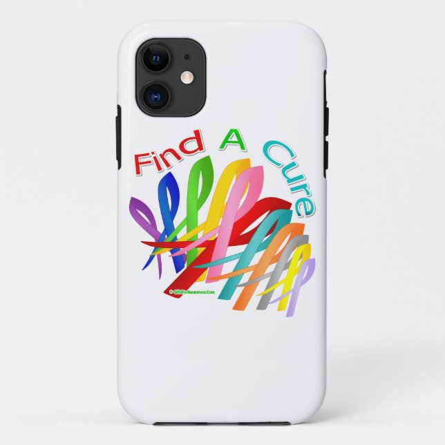 Find A Cure Colourful Cancer Ribbons Case-Mate iPhone Case (Back)