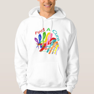 Find A Cure Colourful Cancer Ribbons Hoodie