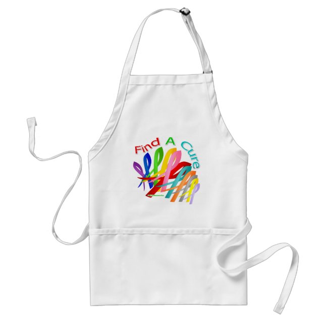 Find A Cure Colourful Cancer Ribbons Standard Apron (Front)