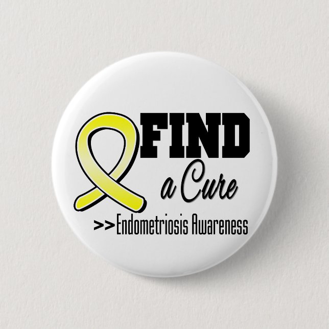 Find a Cure Endometriosis Awareness 6 Cm Round Badge (Front)