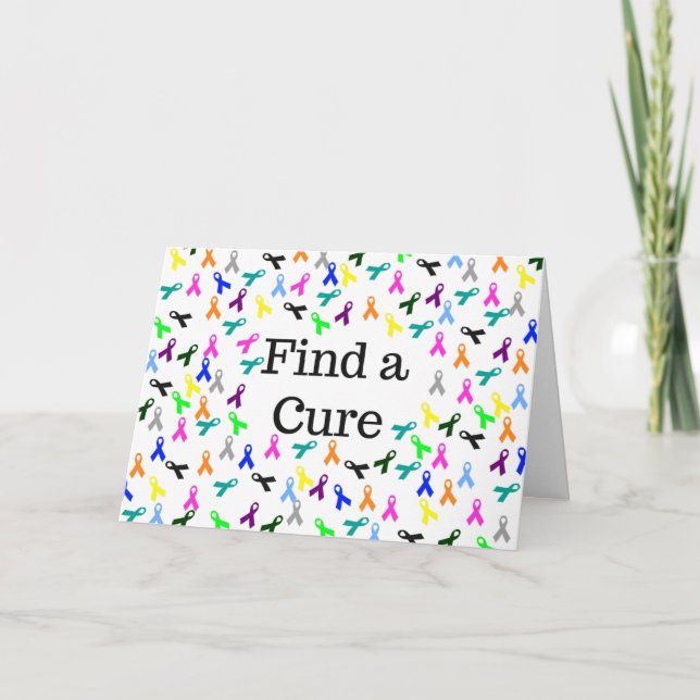 Find A Cure Event Card, Cancer Ribbon Event Card (Front)