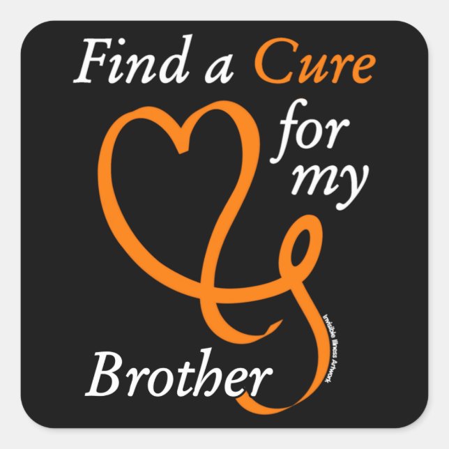 Find a Cure/Heart/Brother...RSD/CRPS Square Sticker (Front)