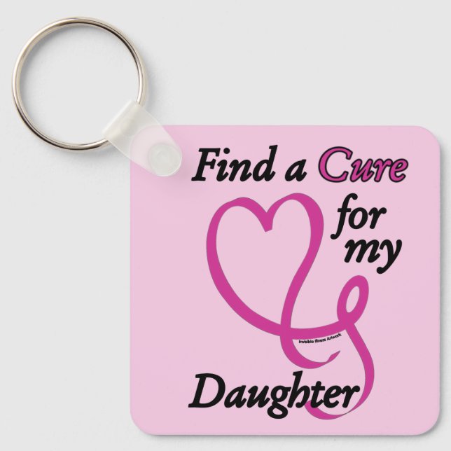 Find a Cure/Heart/Daughter...Breast Cancer Key Ring (Front)