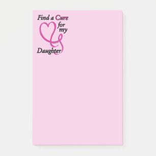 Find a Cure/Heart/Daughter...Breast Cancer Post-it Notes