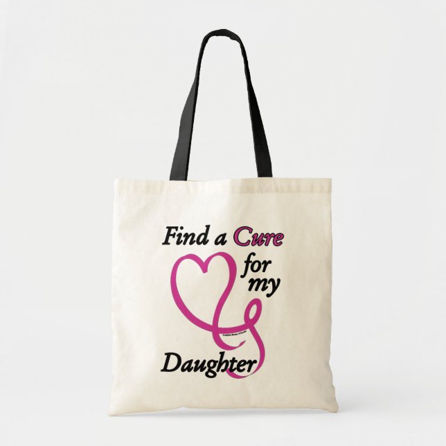 Find a Cure/Heart/Daughter...Breast Cancer Tote Bag (Front)