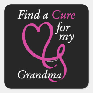 Find a Cure/Heart/Grandma...Breast Cancer Square Sticker