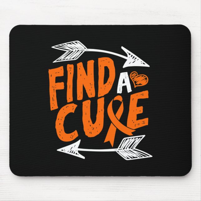 Find A Cure Heart Leukaemia Cancer Awareness Ribbo Mouse Pad (Front)