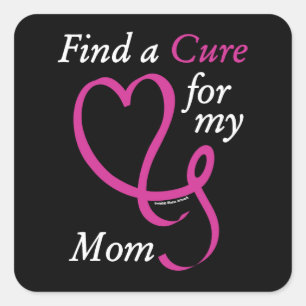 Find a Cure/Heart/Mum...Breast Cancer Square Sticker