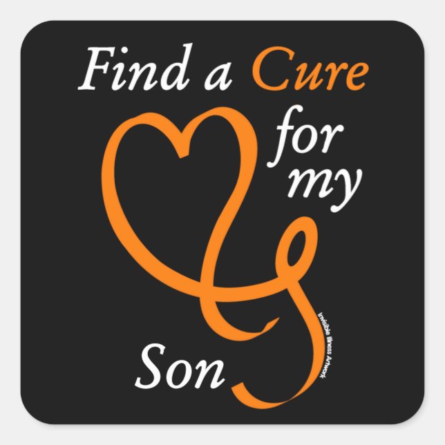 Find a Cure/Heart/Son...RSD/CRPS Square Sticker (Front)