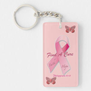Find a Cure Philippians 4:13 Cancer Awareness Key Ring