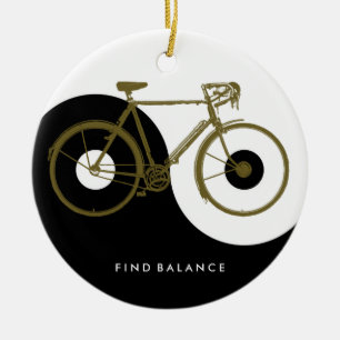FIND BALANCE / yin yang bicycle Ceramic Tree Decoration
