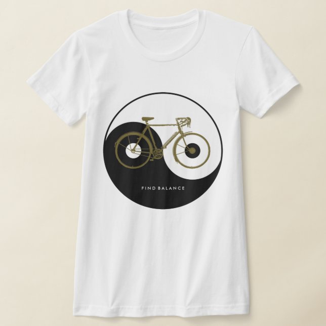 find Balance / yin-yang Bike T-Shirt (Laydown)