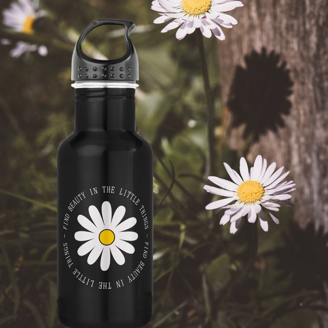 Find Beauty in the Little Things Daisy Wildflower 532 Ml Water Bottle (Creator Uploaded)