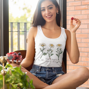 Find Beauty In The Small Things Daisy Wildflower Singlet