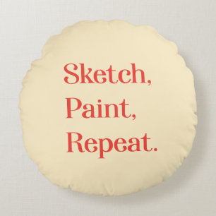 Find Creative Rhythm With Modern Lettering Round Cushion