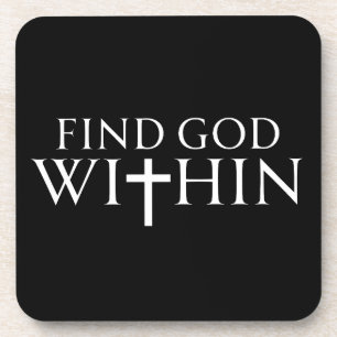 Find God Within Religious Quote Coaster