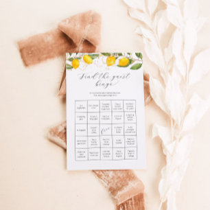 Find Guest Bingo Lemon Citrus Bridal Shower Game