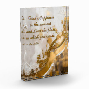 Find Happiness in the moment... Lee Hiller Quote Photo Block