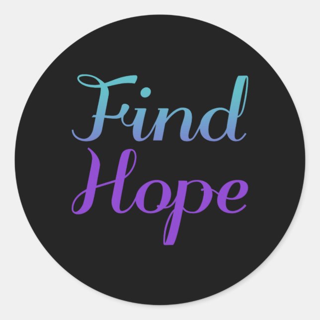 Find Hope Prevention Design Classic Round Sticker (Front)