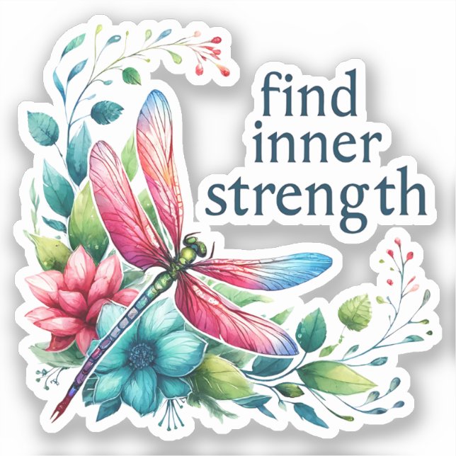 Find Inner Strength - Artistic Dragonfly (Front)