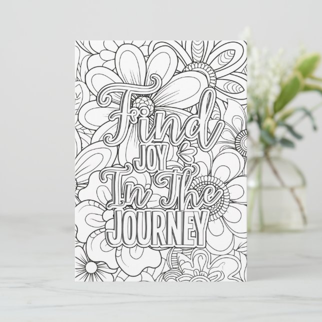 Find Joy Doodle Flowers | Colour Your Own Greeting (Standing Front)