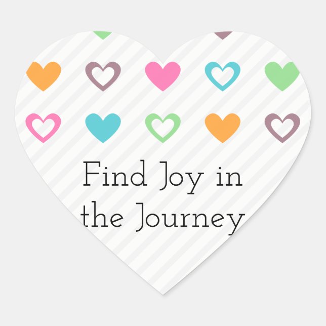 Find Joy in the Journey Heart Patterns Sticker (Front)