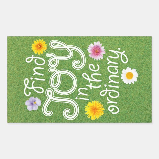Find Joy in the Ordinary Inspirational Rectangular Sticker (Front)