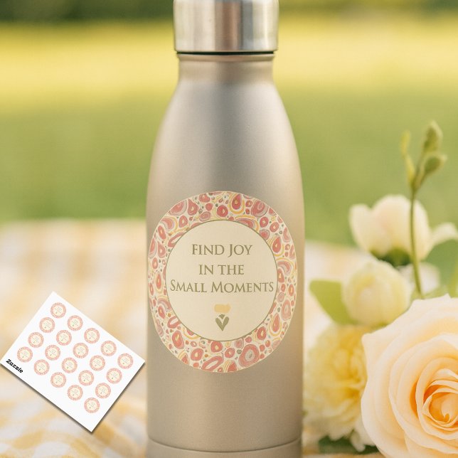 Find Joy in the Small Moments Classic Round Sticker (Find Joy in the Small Moments Sticker Sheet | Inspirational Pastel Stickers)