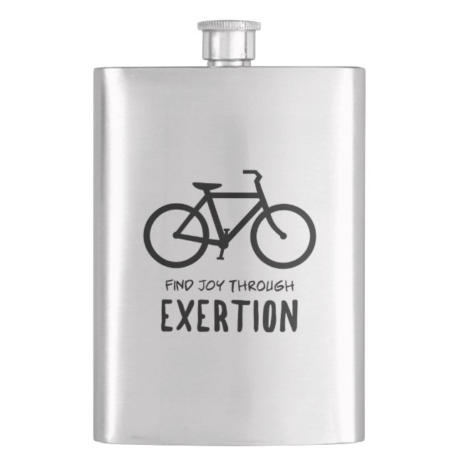 Find Joy Through Exertion Cycling Hip Flask (Front)