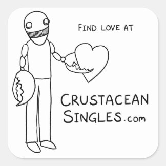 Find love at CrustaceanSingles.com (sticker) Square Sticker