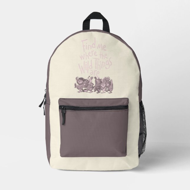 Find Me Where the Wild Things Are Printed Backpack (Front)