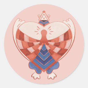 Find My Heart: Heart-shaped Lock Block Classic Round Sticker