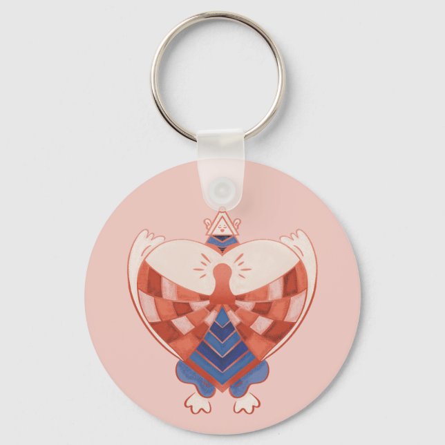 Find My Heart: Heart-shaped Lock Block Key Ring (Front)