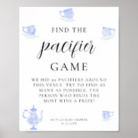 Find Pacifier Baby Tea China Set Blue White Lace