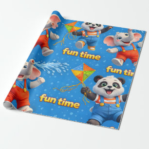Find panda and elephant premium wrapping paper mak