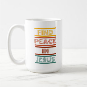 Find Peace in Jesus. Retro Coffee Mug