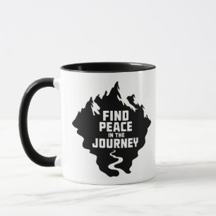 Find Peace in the Journey Mountain Design Mug