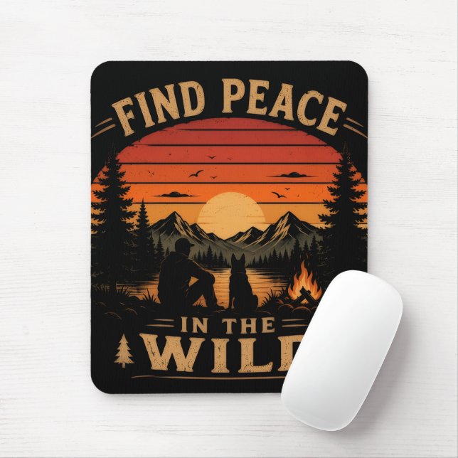 Find Peace in the Wild Mouse Pad (With Mouse)
