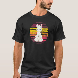 Find Peace Retro Vintage Sunset Yoga Alpaca T-Shirt
