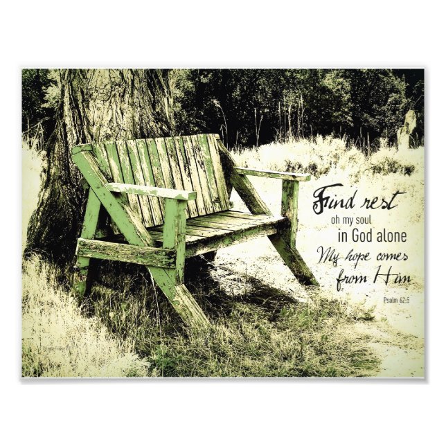 Find Rest My Soul (Weathered Bench) 8x11.5 Photo Print (Front)