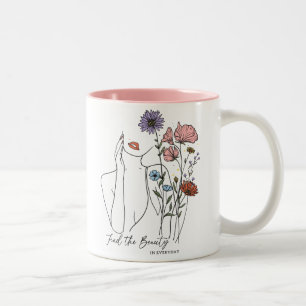 Find The Beauty In Everyday Inspirational Quote Two-Tone Coffee Mug