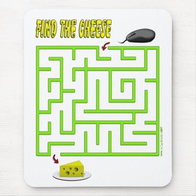 Find the Cheese Mouse Maze Standard Mouse Pad (Front)
